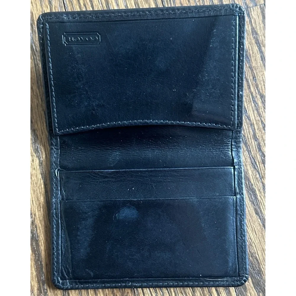 Vintage COACH Bifold Leather Wallet Black Mens Classic Leather Spain